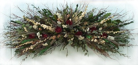 Floral swags, dried flower swag arrangements