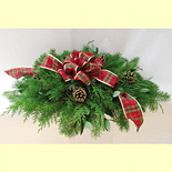 Coastal Holiday Centerpiece with Plaid Bow (Fresh)