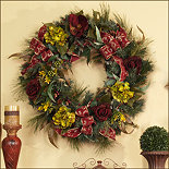 30" Grande Burgundy Rose Christmas Wreath
