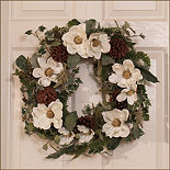20" Frosted Winter Magnolia Wreath