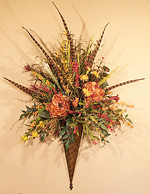 Terra-Cotta Pheasant Feather Wall Sconce