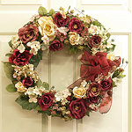 22" Victorian-Style Burgundy Wreath