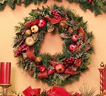 22" Frosted Holiday Fruit Wreath