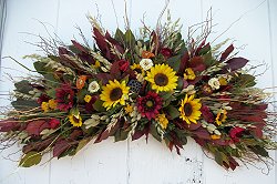 Gold and Burgundy Sunflower Swag