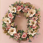 25" Southern Magnolias & Rose Wreath