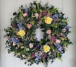 Spring Wildflowers and Roses Wreath