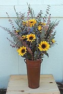 Sunflower and Eucalyptus Bucket