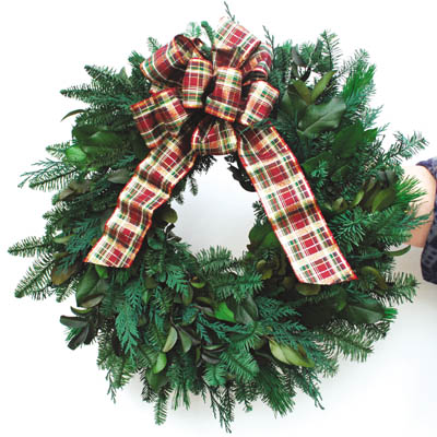 18" Preserved Coastal Foliage Wreath