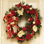 28"Elegant Rose and Peony Holiday Wreath 