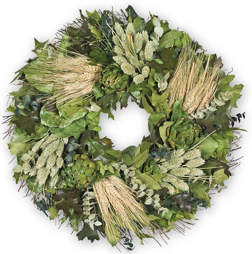 22"Artichoke and Wheat Harvest Wreath