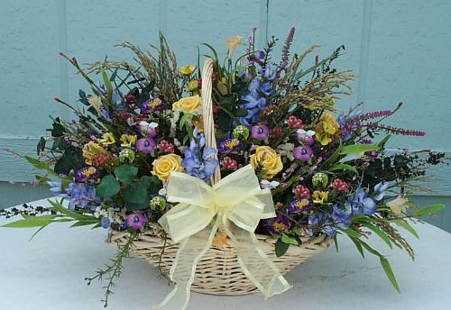 Wildflowers and Roses Basket