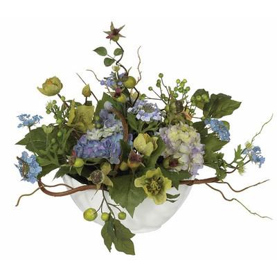 Blue Hydrangea Centerpiece Silk Flower Arrangment