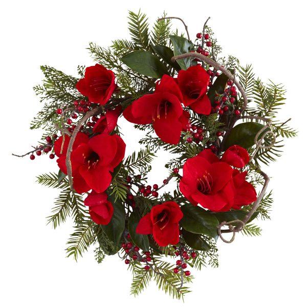 Amaryllis and Berry Wreath