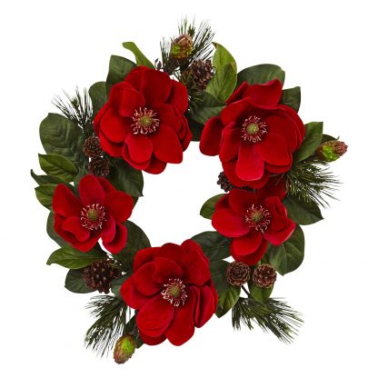 Ruby Magnolia and Pine Wreath