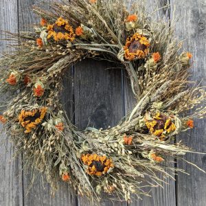 rustic sunflower wreath